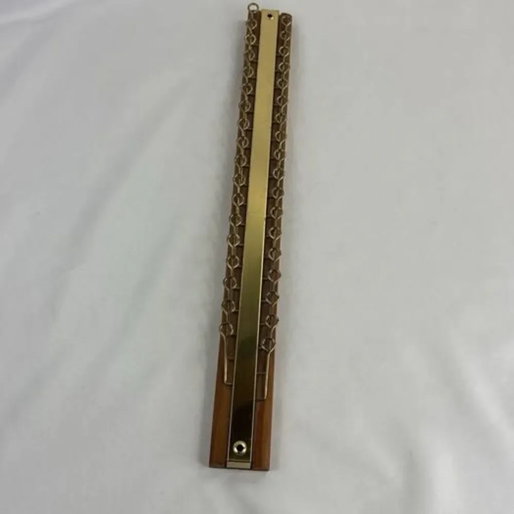 Vintage Wood Metal Wall Mount 36 Hook Tie Rack Belt Scarf Organizer